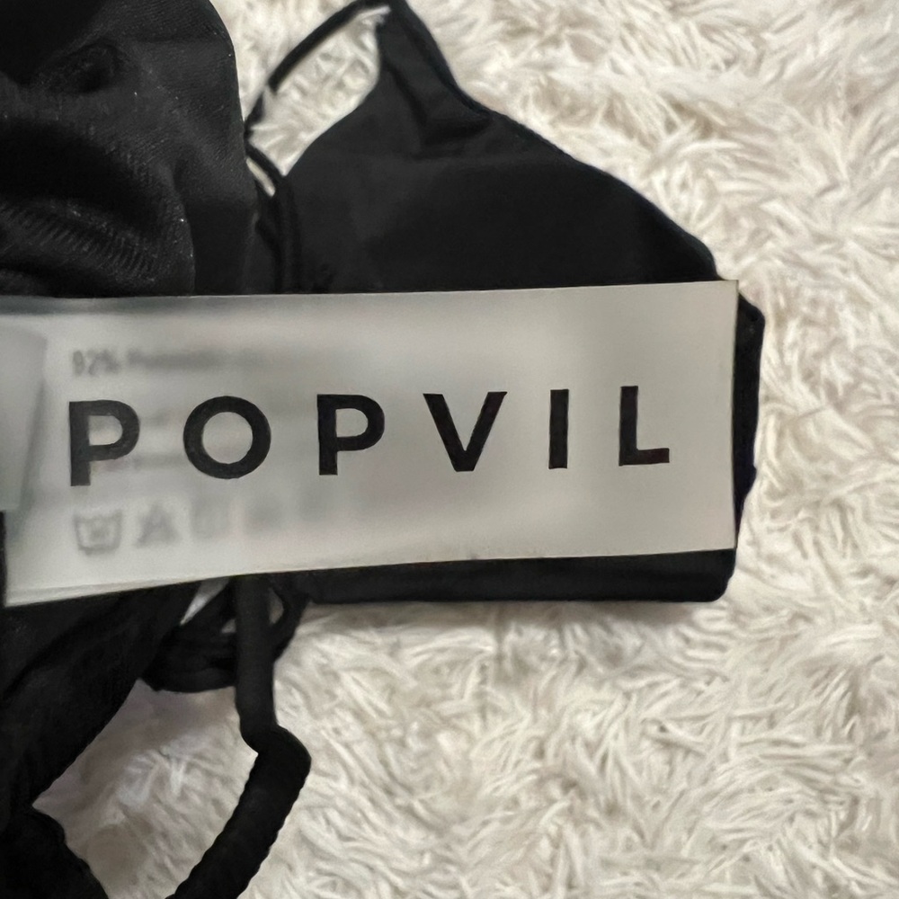 POPVIL Black Strappy Bikini Top size XXL like new - Picture 9 of 10
